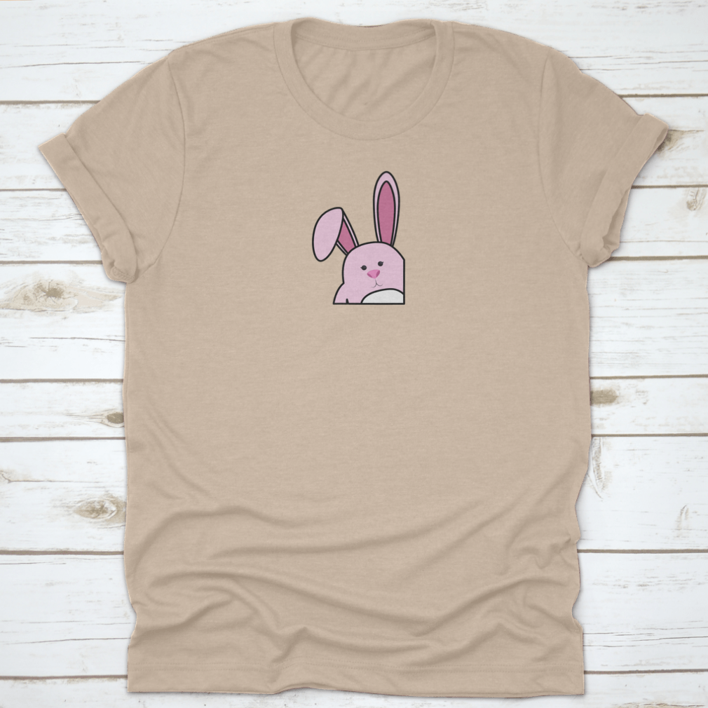 Easter Bunny Shy Mood T-Shirt featuring a cute bunny design, made from soft cotton fabric, perfect for Easter celebrations.