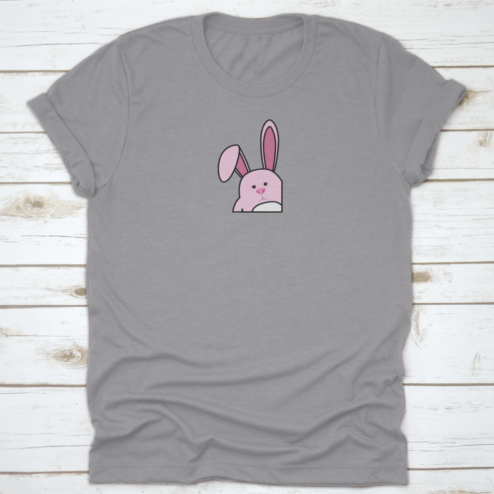 Easter Bunny Shy Mood T-Shirt featuring a cute bunny design, made from soft cotton fabric, perfect for Easter celebrations.