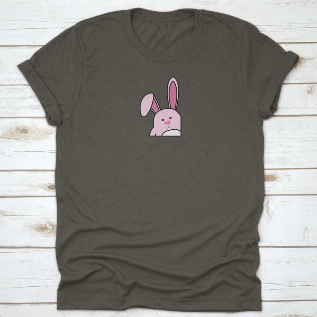 Easter Bunny Shy Mood T-Shirt featuring a cute bunny design, made from soft cotton fabric, perfect for Easter celebrations.