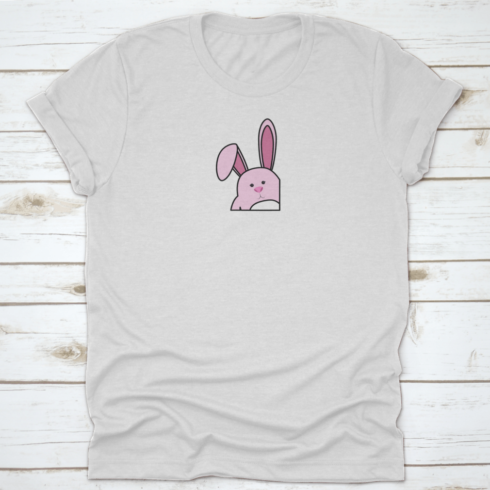 Easter Bunny Shy Mood T-Shirt featuring a cute bunny design, made from soft cotton fabric, perfect for Easter celebrations.