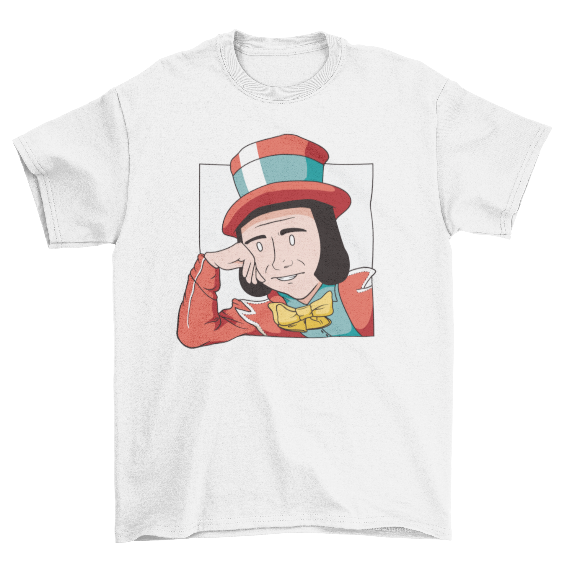 Eccentric Man Meme Cartoon T-shirt featuring a colorful cartoon character design, perfect for casual wear.