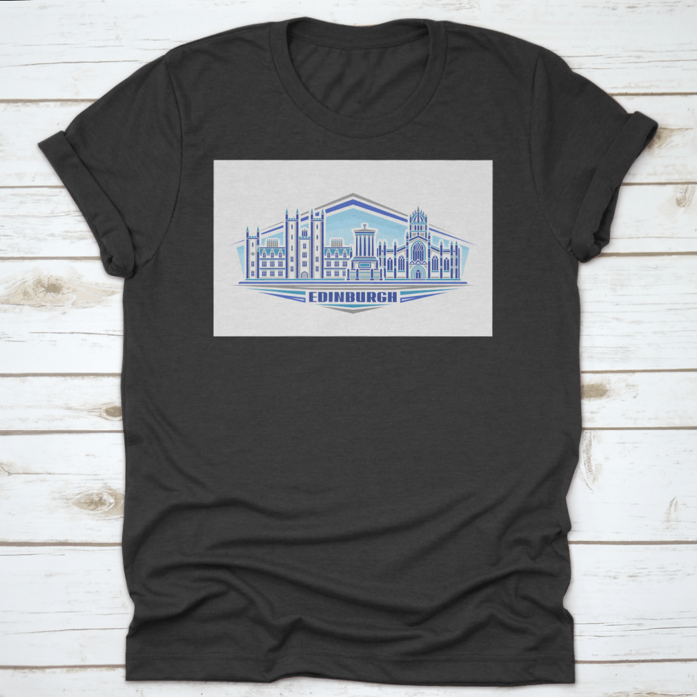 Edinburgh Horizontal Logo T-shirt featuring a stylish linear design, made from 100% cotton for comfort and durability.