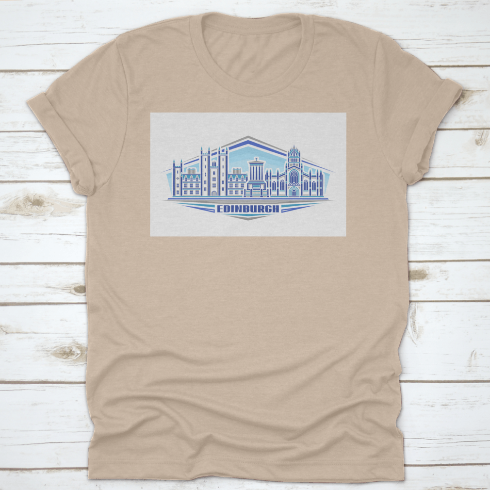 Edinburgh Horizontal Logo T-shirt featuring a stylish linear design, made from 100% cotton for comfort and durability.