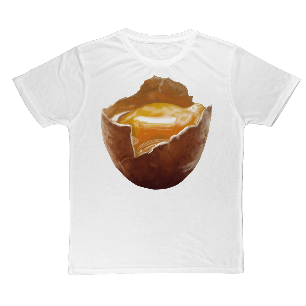 Egg Classic Sublimation Adult T-Shirt in various colors, showcasing its soft polyester fabric and vibrant print potential.