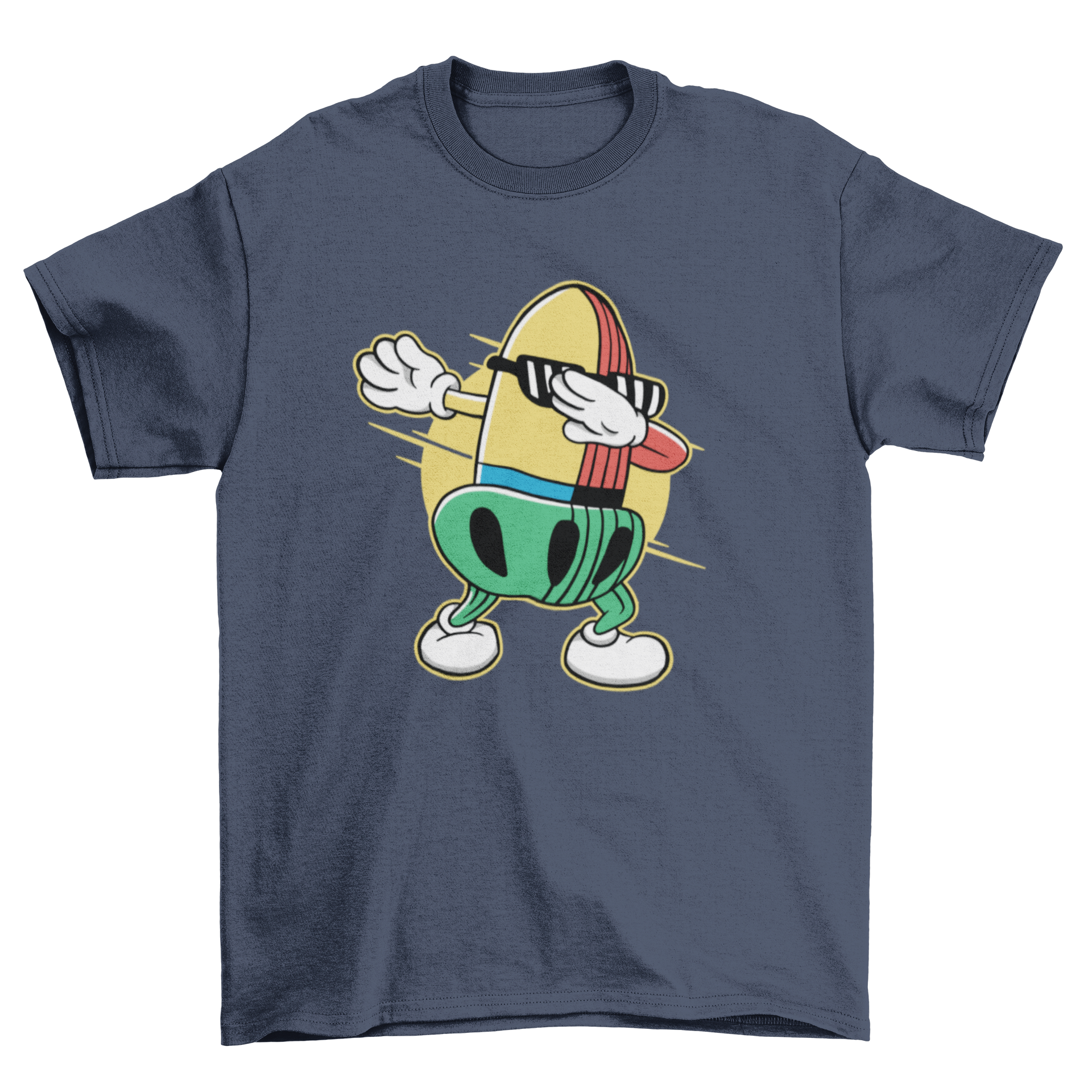 Eichel dabbing t-shirt featuring a playful acorn illustration in a vibrant design.