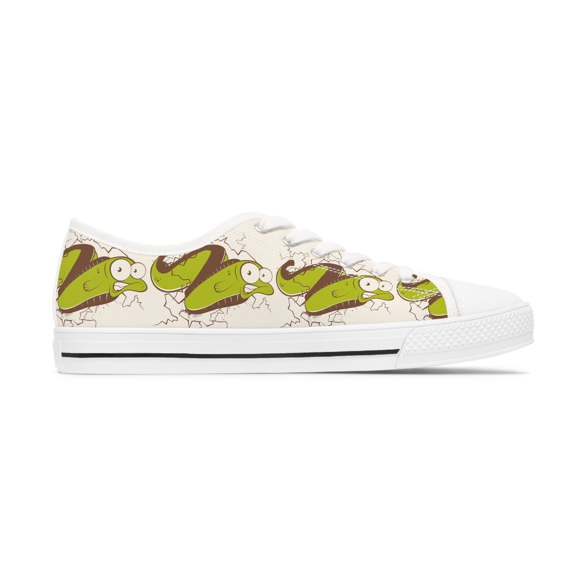 Electric Eel Women's Low Top Sneakers in black and white, featuring breathable canvas and memory foam insoles.