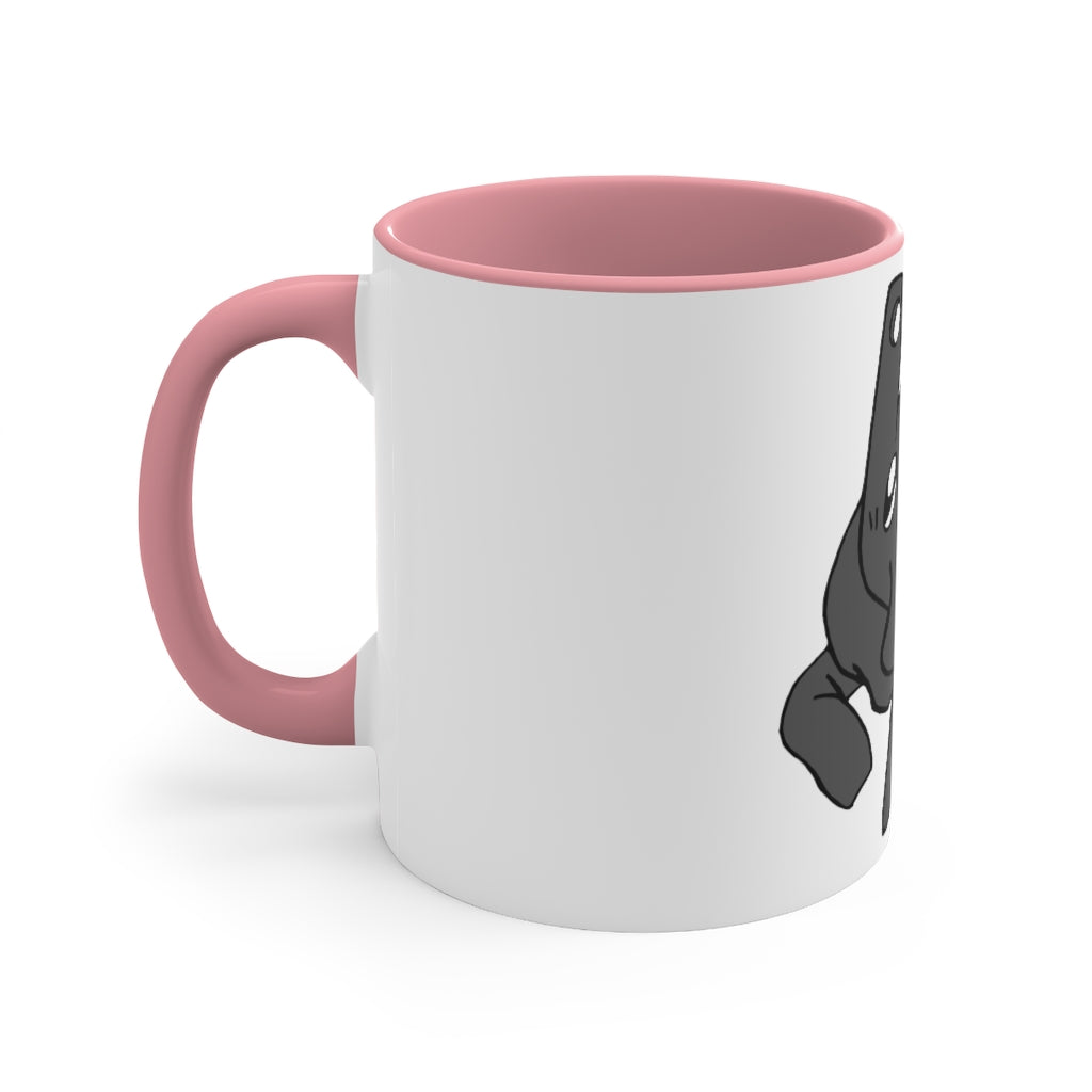 Electron Accent Coffee Mug with colorful interior and C-handle, showcasing a vibrant two-tone design.