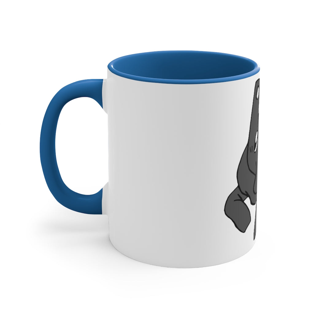 Electron Accent Coffee Mug with colorful interior and C-handle, showcasing a vibrant two-tone design.