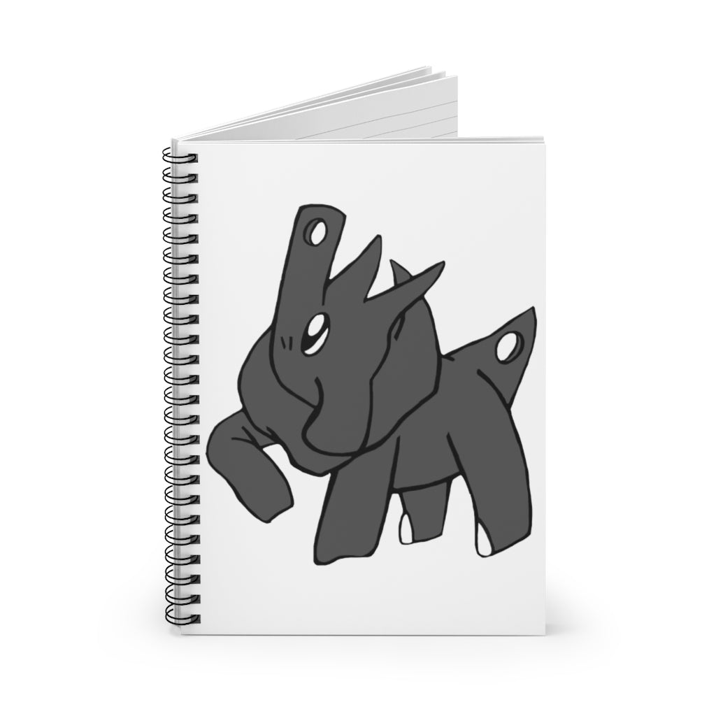 Electron Spiral Notebook with ruled line pages and a stylish printed cover, featuring a black back cover.