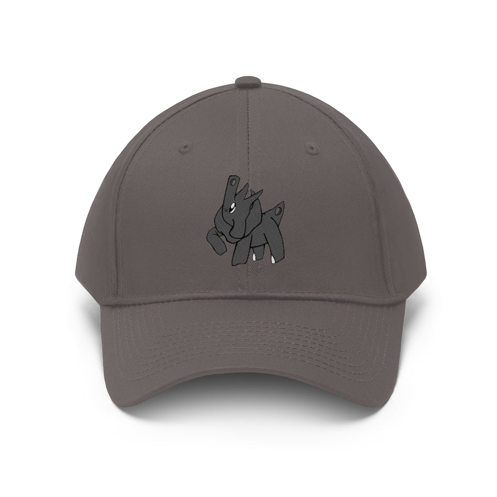 Electron Unisex Twill Hat in solid color, showcasing its 6-panel design and adjustable Velcro closure.