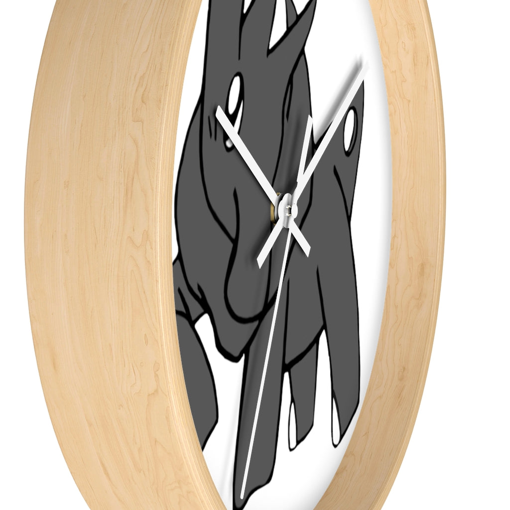 Electron Wall Clock with wooden frame and plexiglass face, showcasing a modern design suitable for indoor decor.