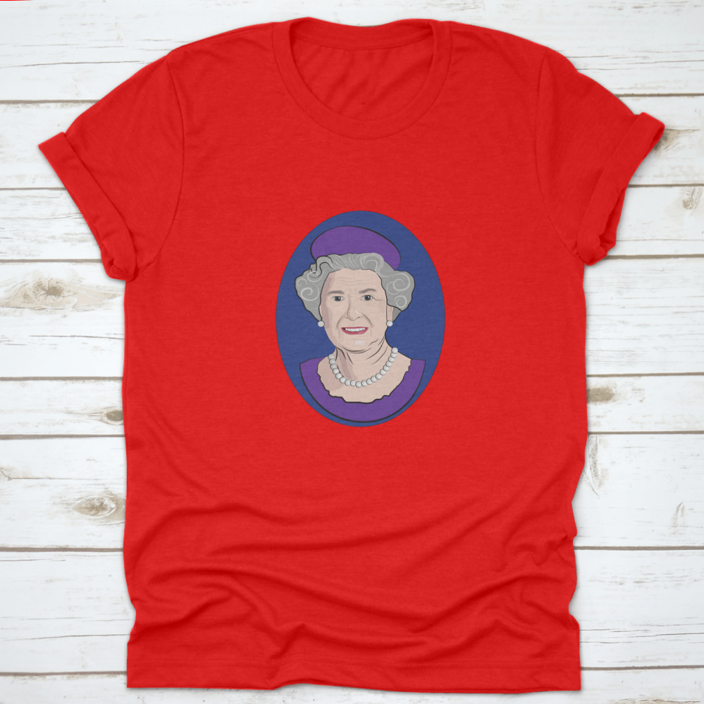 A stylish shirt featuring a design celebrating Queen Elizabeth II, made from high-quality cotton for comfort.