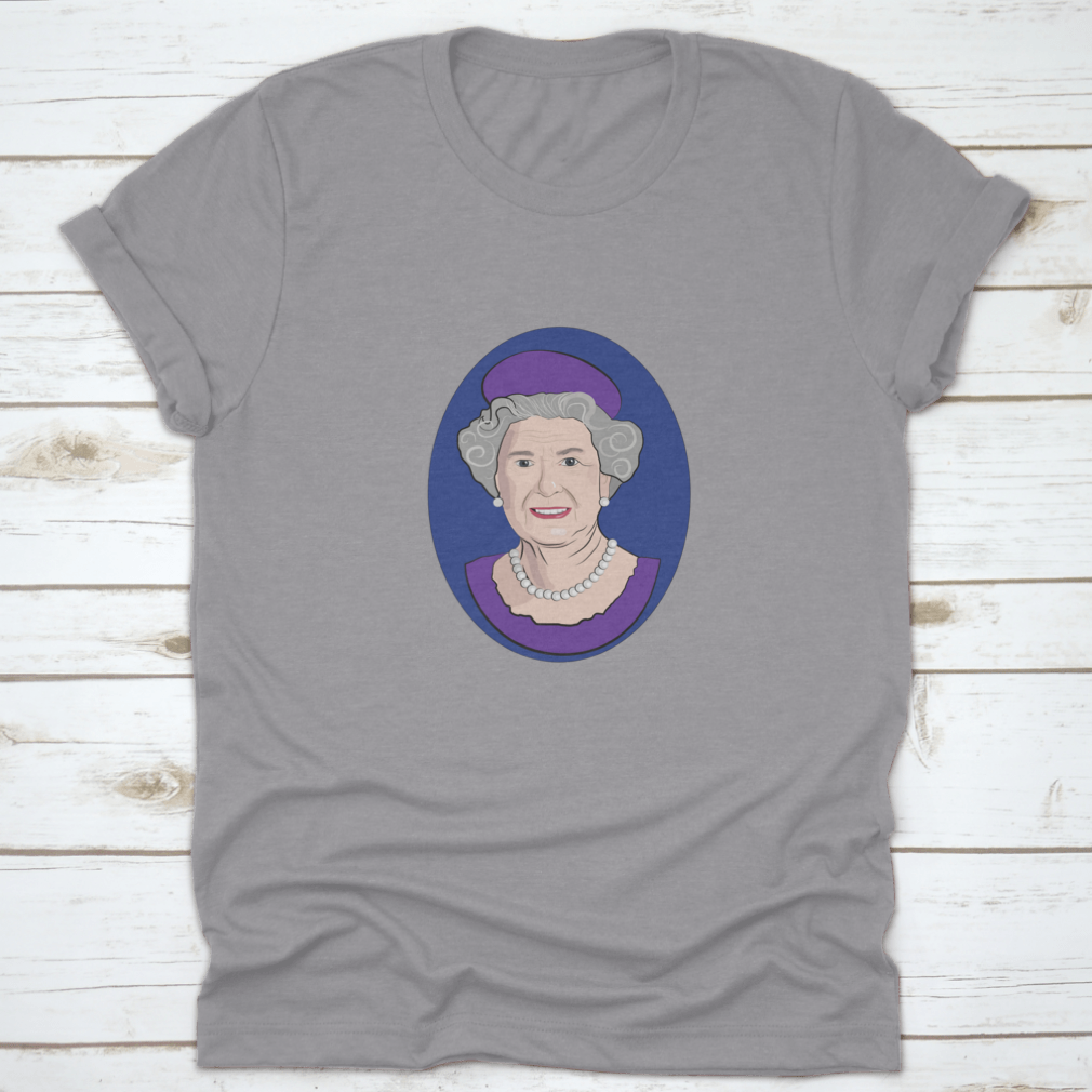 A stylish shirt featuring a design celebrating Queen Elizabeth II, made from high-quality cotton for comfort.