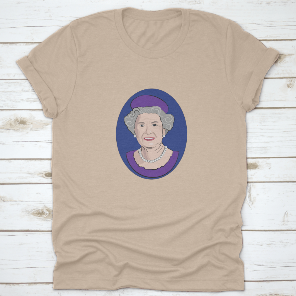 A stylish shirt featuring a design celebrating Queen Elizabeth II, made from high-quality cotton for comfort.