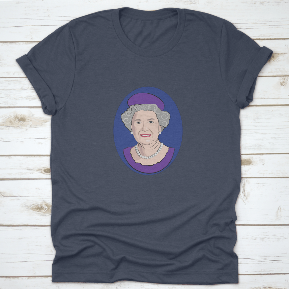 A stylish shirt featuring a design celebrating Queen Elizabeth II, made from high-quality cotton for comfort.