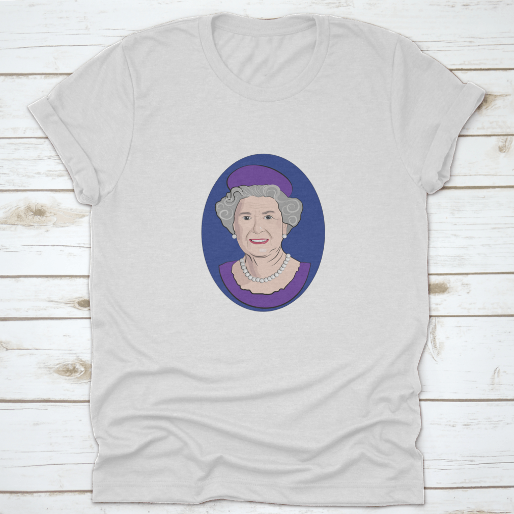 A stylish shirt featuring a design celebrating Queen Elizabeth II, made from high-quality cotton for comfort.