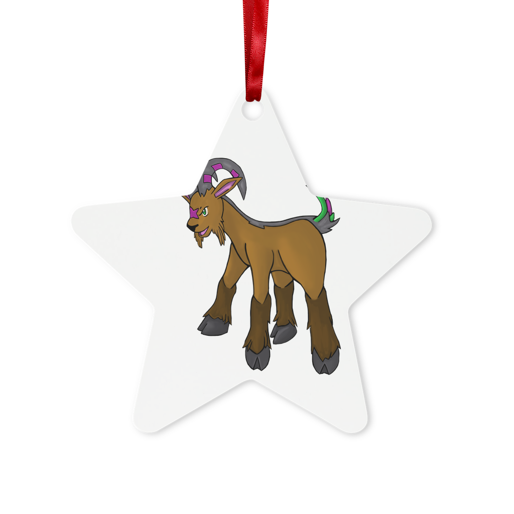 Elkwok Metal Hanging Ornament in hexagon and star shapes, featuring a gloss white finish and red ribbon for hanging.