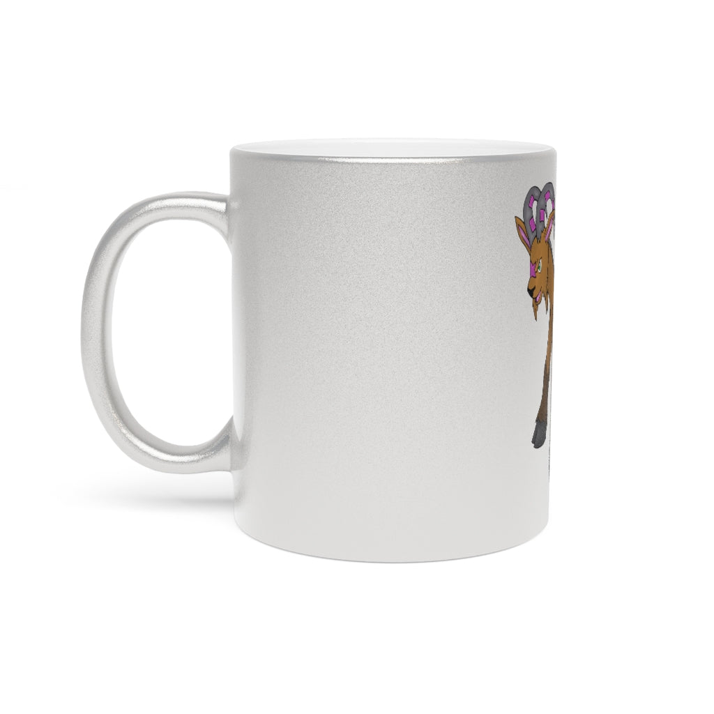 Elkwok Metallic Mug in Silver and Gold with customizable design options, showcasing a C-handle and ceramic material.