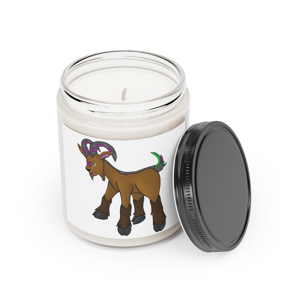 Elkwok Scented Candle in a glass container, featuring a permanent label, showcasing Cinnamon Stick and Vanilla fragrances.