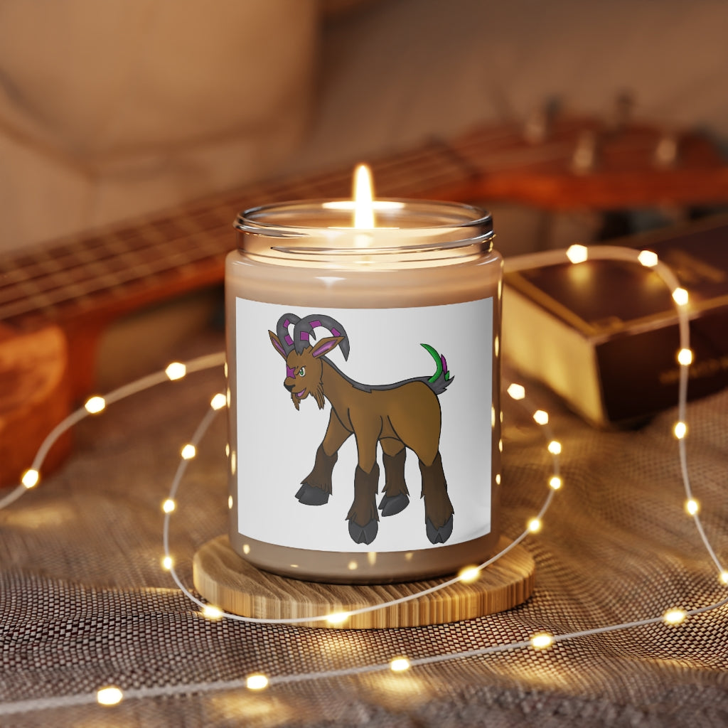 Elkwok Scented Candle in a glass container, featuring a permanent label, showcasing Cinnamon Stick and Vanilla fragrances.