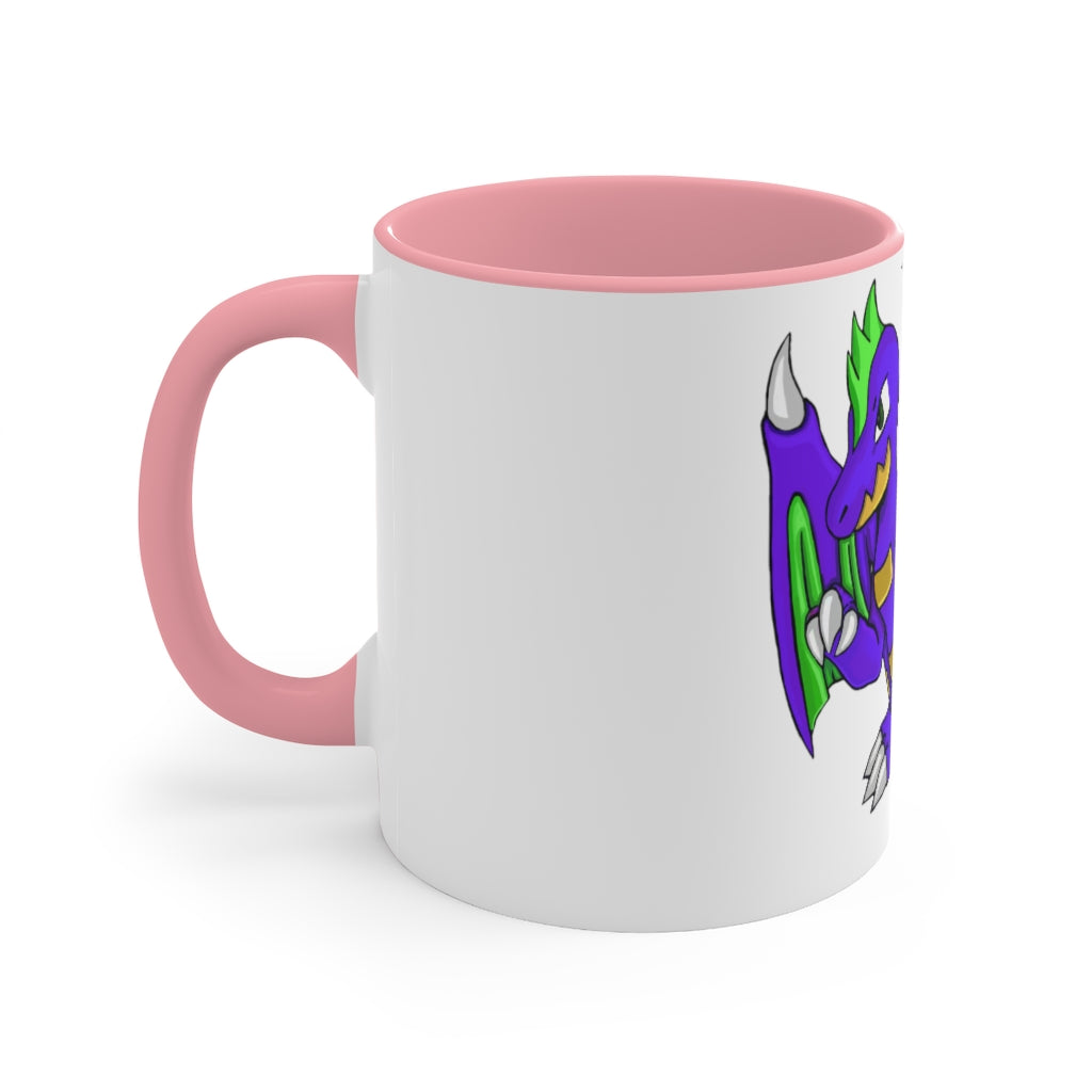 Emiletas Accent Mug featuring a two-tone design with a white exterior and a colored interior, available in red, pink, and black.