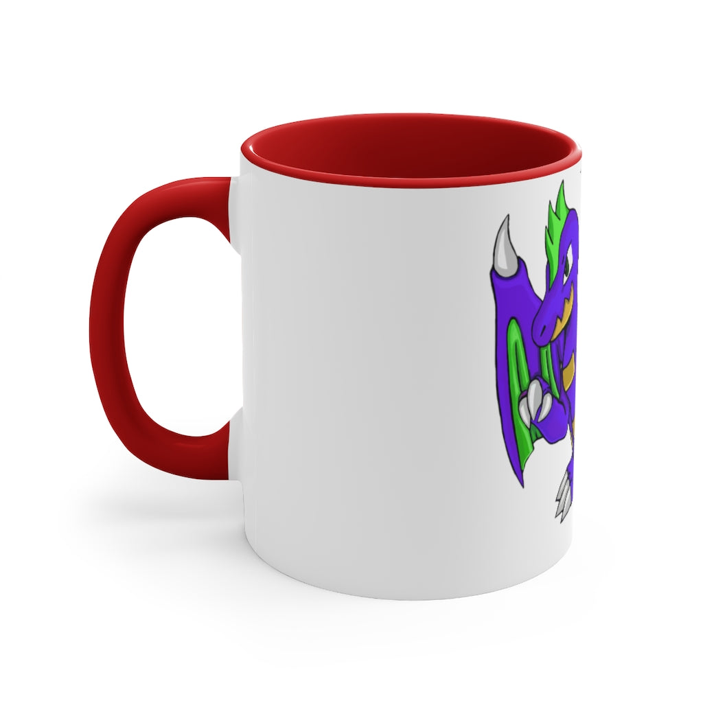 Emiletas Accent Mug featuring a two-tone design with a white exterior and a colored interior, available in red, pink, and black.