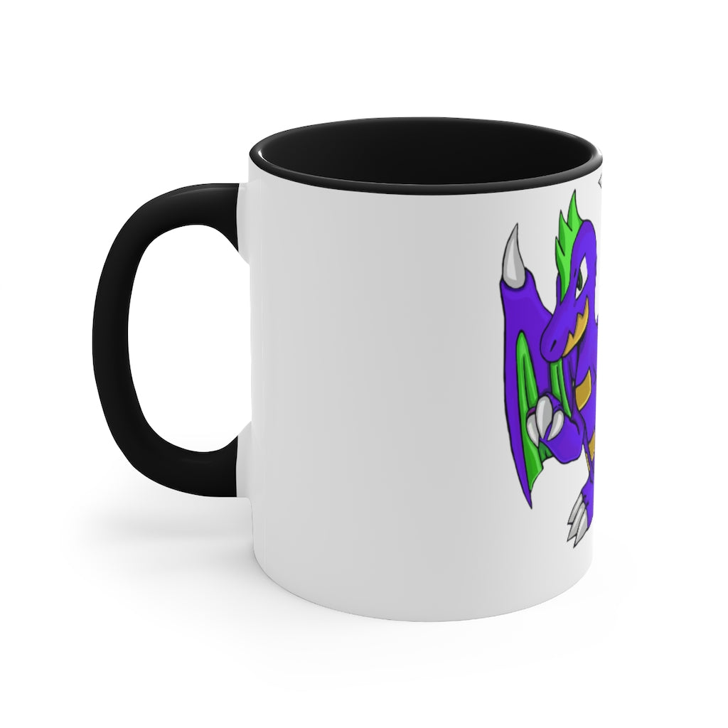 Emiletas Accent Mug featuring a two-tone design with a white exterior and a colored interior, available in red, pink, and black.