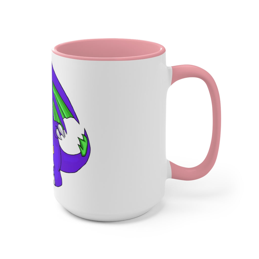 Emiletas Accent Mug featuring a two-tone design with a white exterior and a colored interior, available in red, pink, and black.