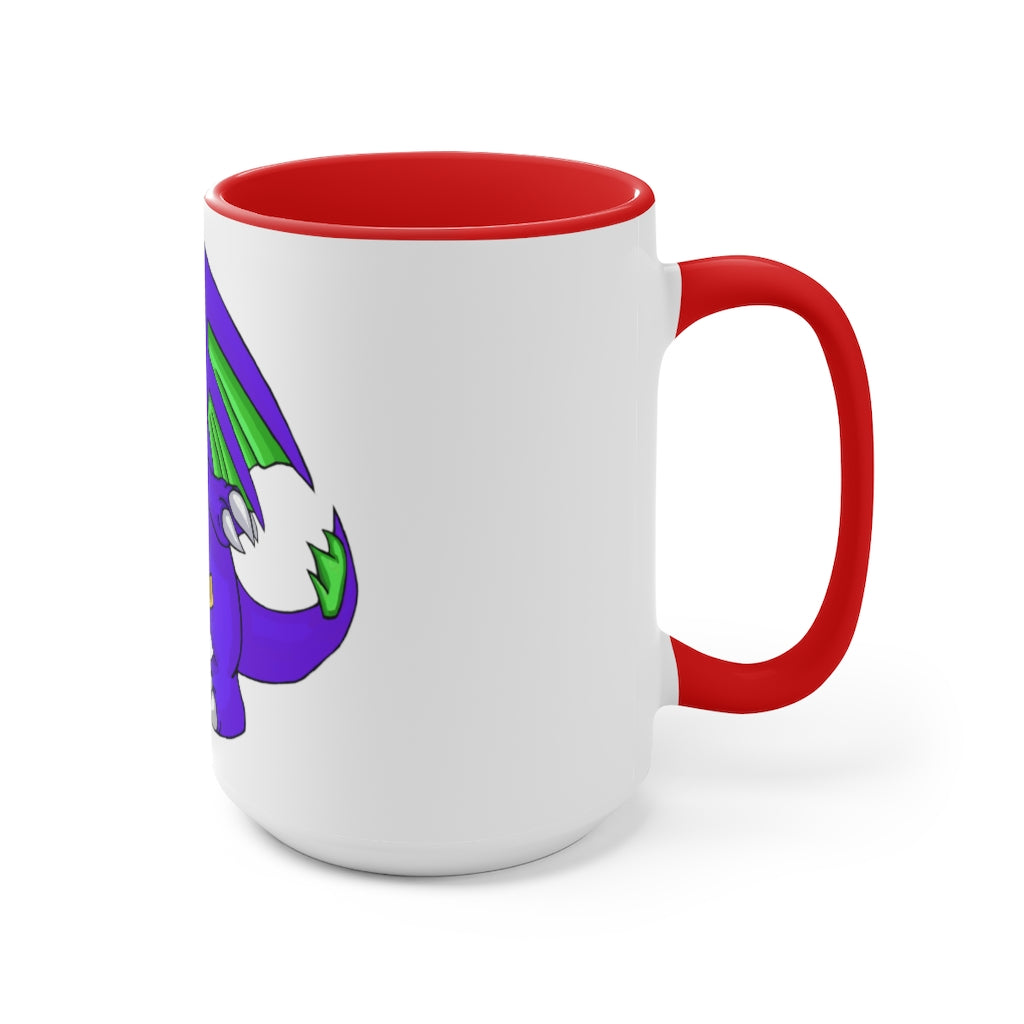 Emiletas Accent Mug featuring a two-tone design with a white exterior and a colored interior, available in red, pink, and black.