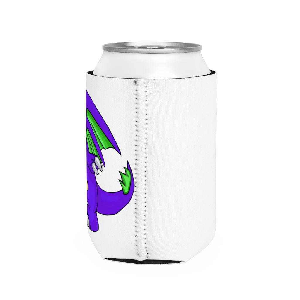 Emiletas Can Cooler Sleeve in black neoprene, designed to fit standard 12 oz cans, featuring a customizable exterior.