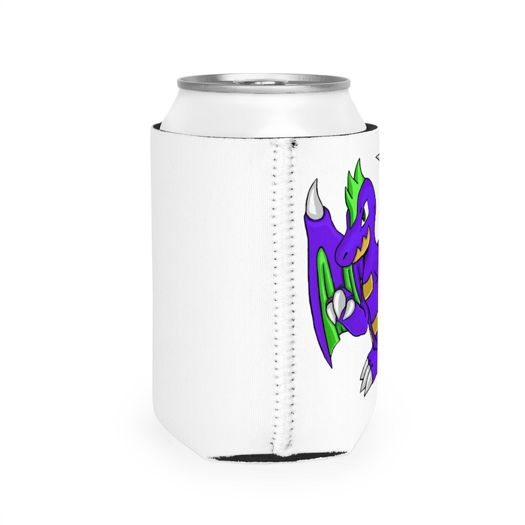 Emiletas Can Cooler Sleeve in black neoprene, designed to fit standard 12 oz cans, featuring a customizable exterior.