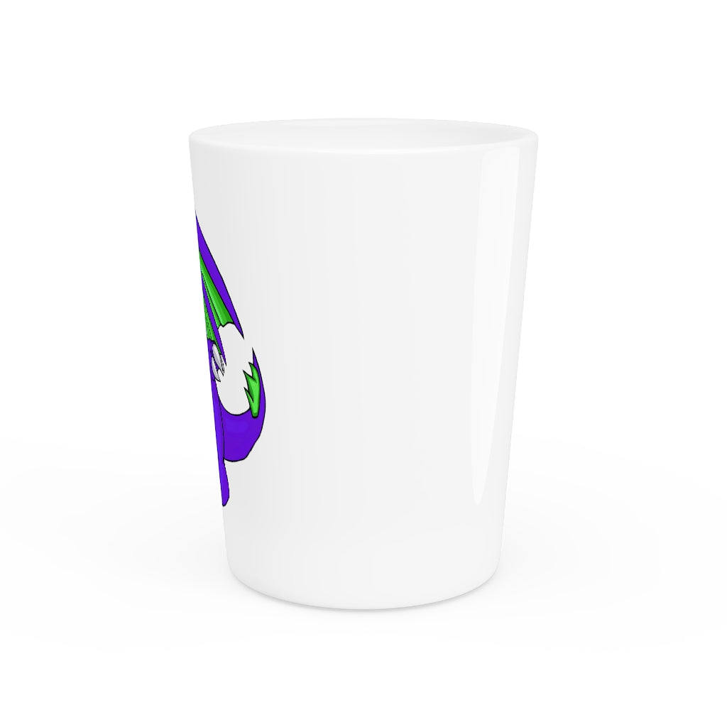 Personalized Emiletas Shot Glass with white ceramic exterior and customizable interior options.