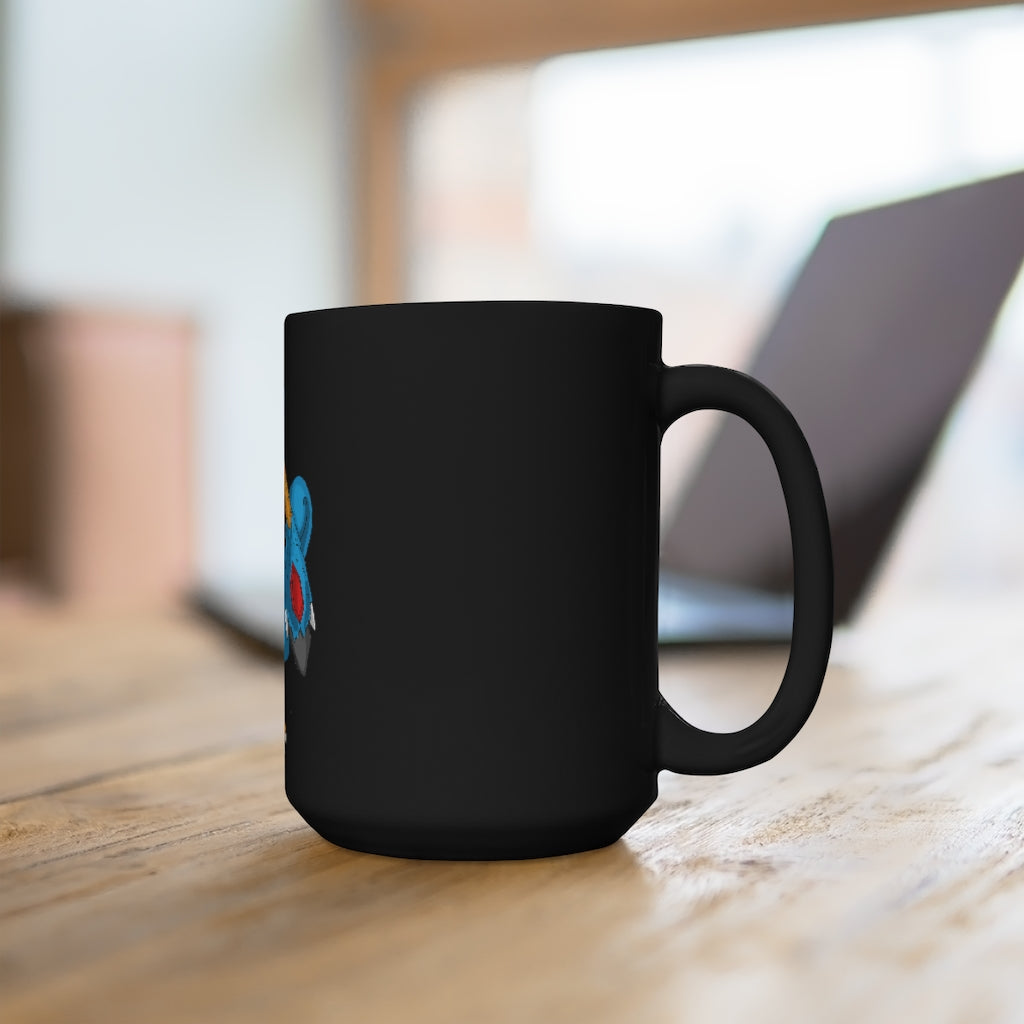 Empeor Black Mug 15oz, a stylish black ceramic mug with a C-handle, perfect for coffee and tea lovers.