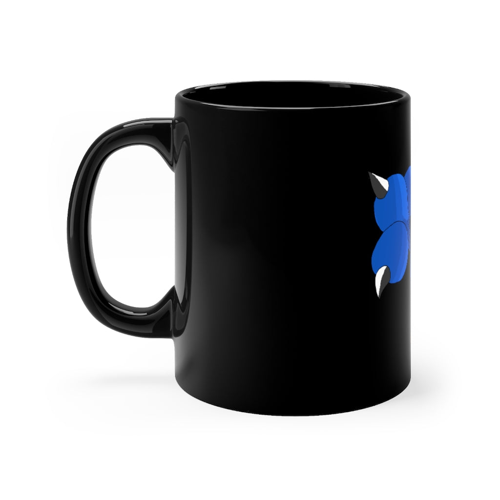 Empeor Black mug 11oz showcasing a sleek black ceramic design with rounded corners and a comfortable C-handle.