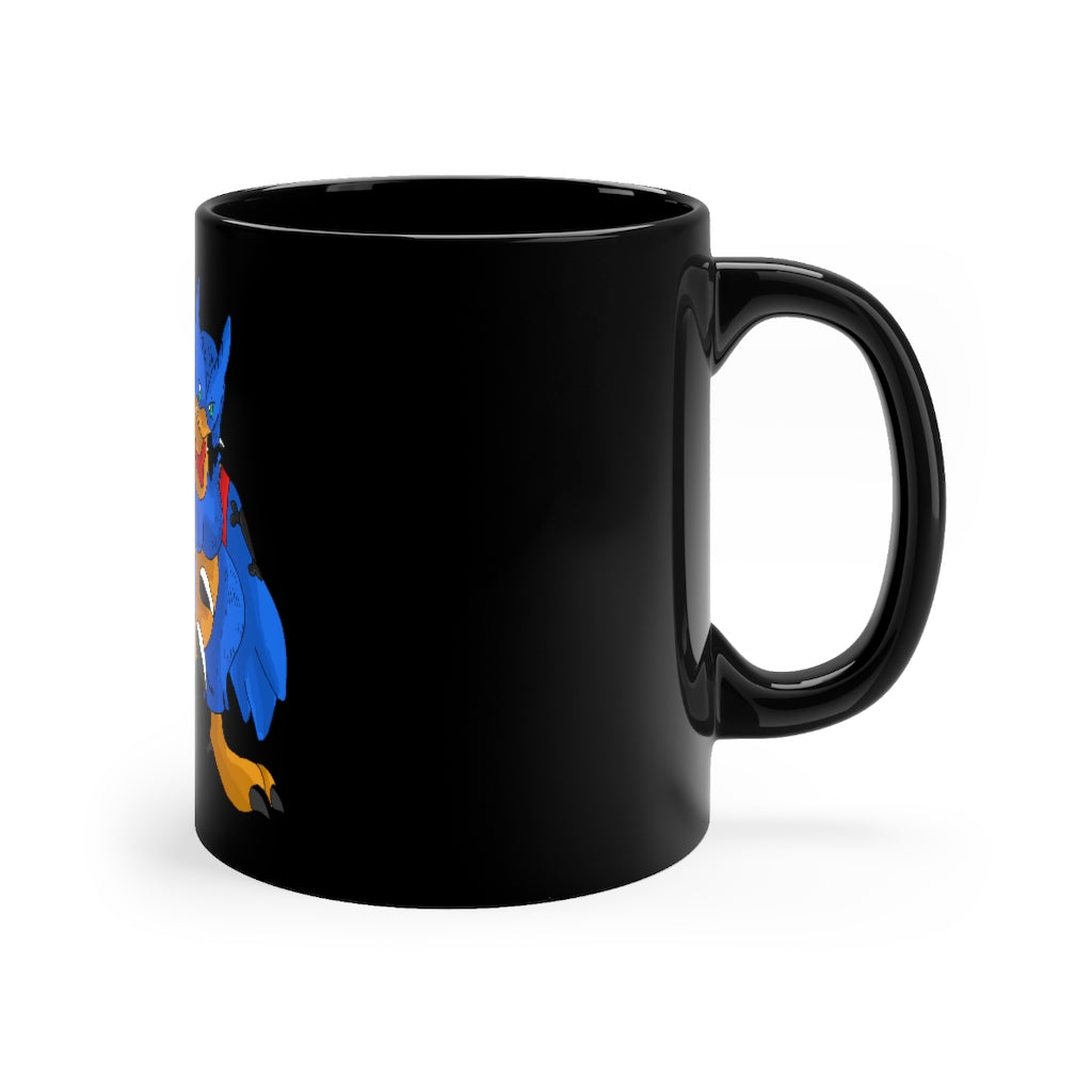 Empeor Black mug 11oz showcasing a sleek black ceramic design with rounded corners and a comfortable C-handle.