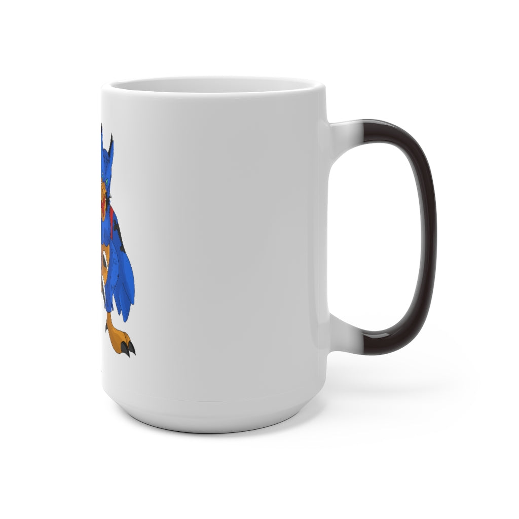 Empeor Color Changing Mug showcasing its color transformation with a warm beverage inside.