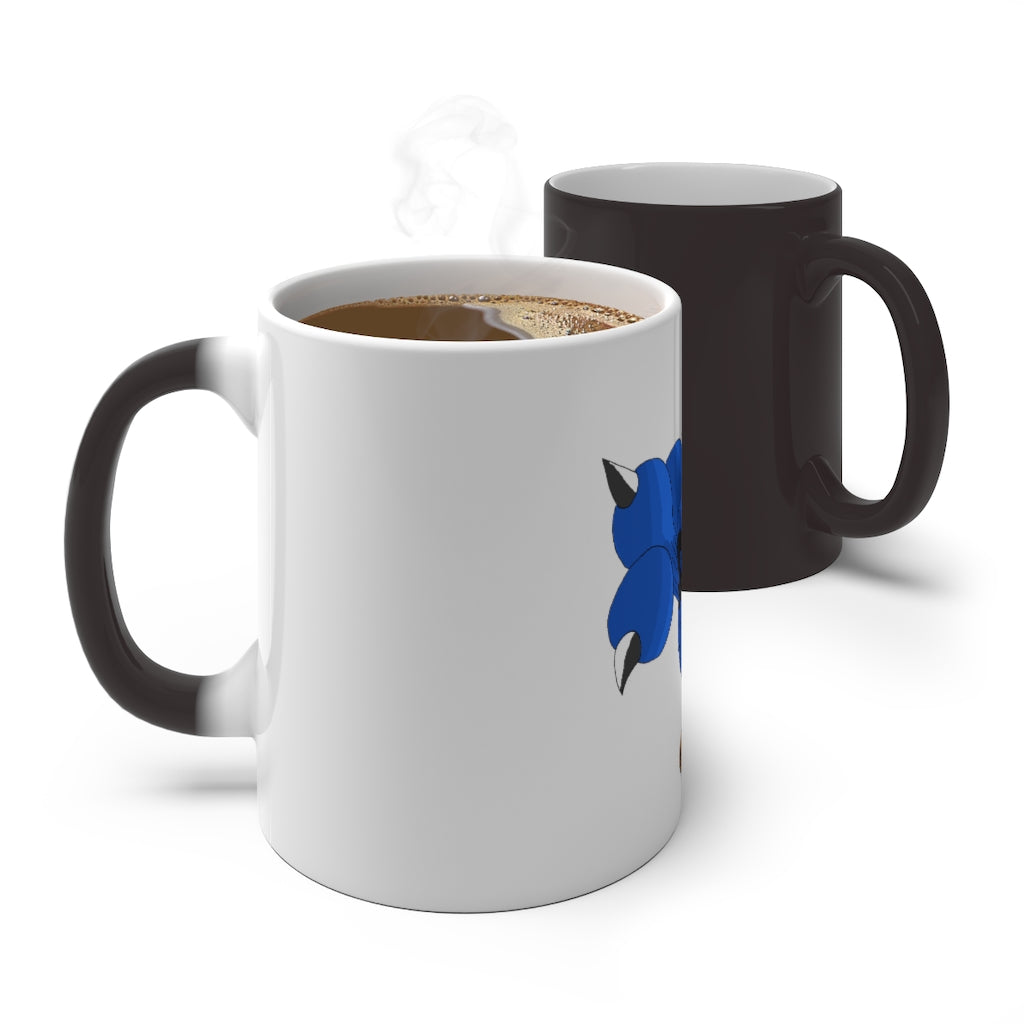 Empeor Color Changing Mug showcasing its color transformation with a warm beverage inside.