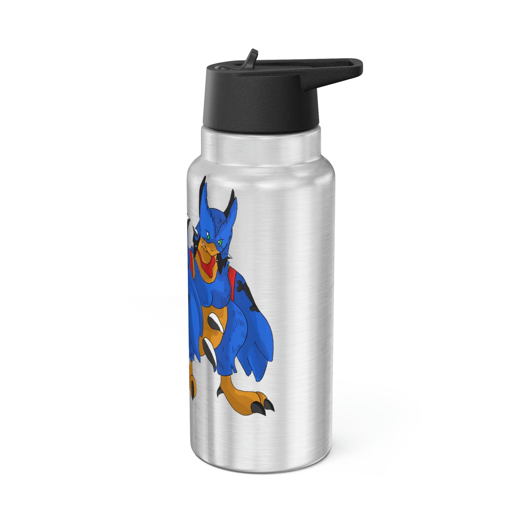 Empeor Gator Tumbler in stainless steel with a custom design and plastic straw, showcasing its 32oz capacity.