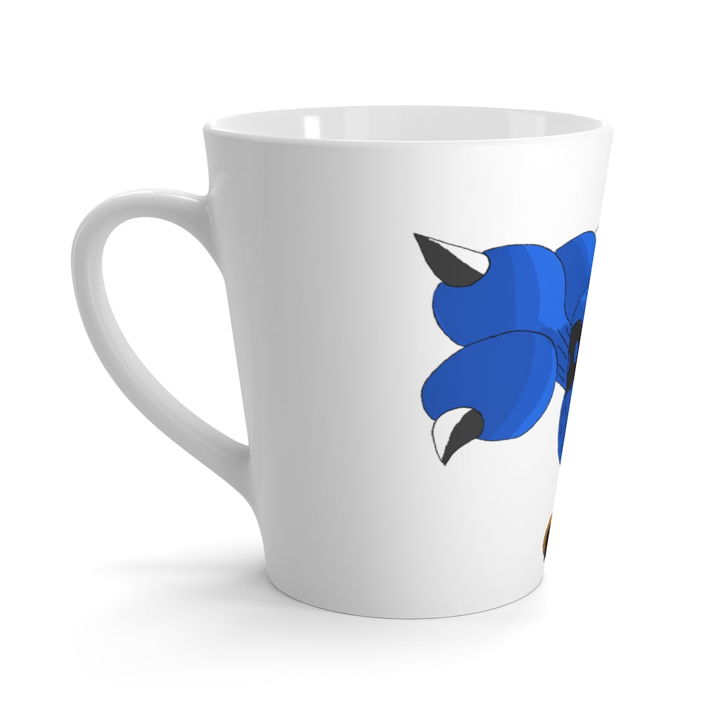 Empeor Latte Mug in white ceramic with a C-handle, showcasing its rounded corners and vibrant sublimation print.