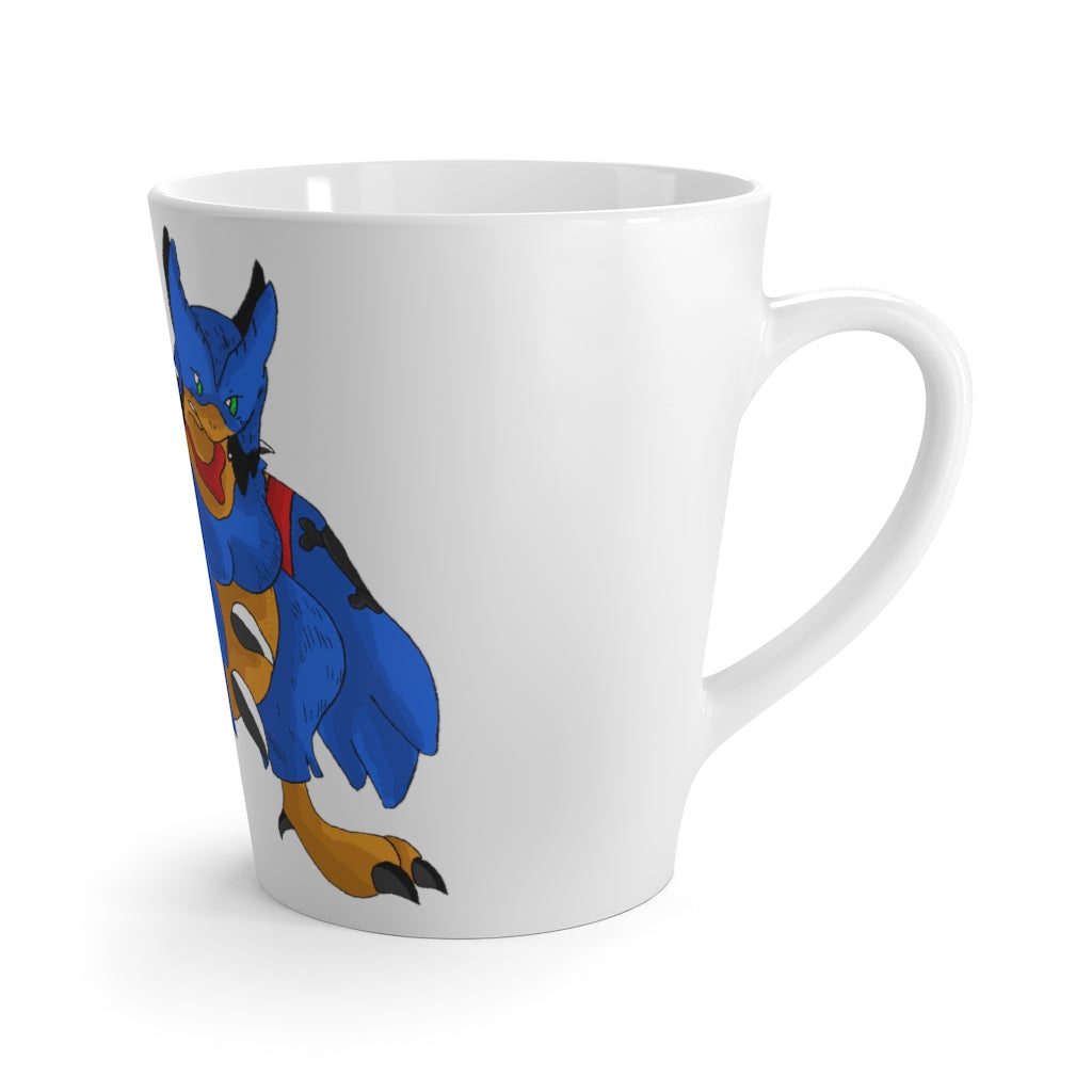 Empeor Latte Mug in white ceramic with a C-handle, showcasing its rounded corners and vibrant sublimation print.