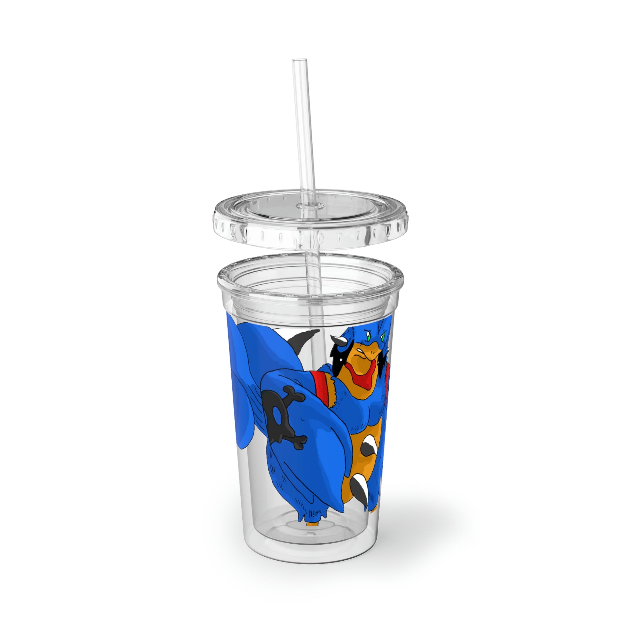 Empeor Suave Acrylic Cup in stainless steel with a black plastic straw, showcasing a customizable design.