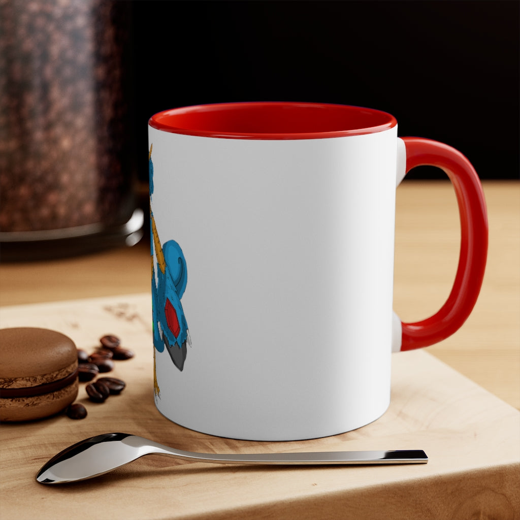 Empress Accent Mug showcasing a two-tone design with a white exterior and colored interior, available in red, pink, and black options.