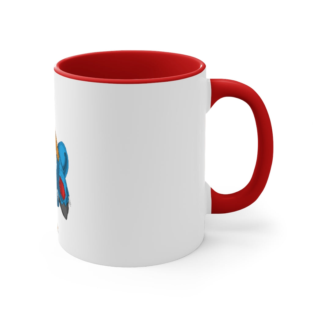 Empress Accent Mug showcasing a two-tone design with a white exterior and colored interior, available in red, pink, and black options.