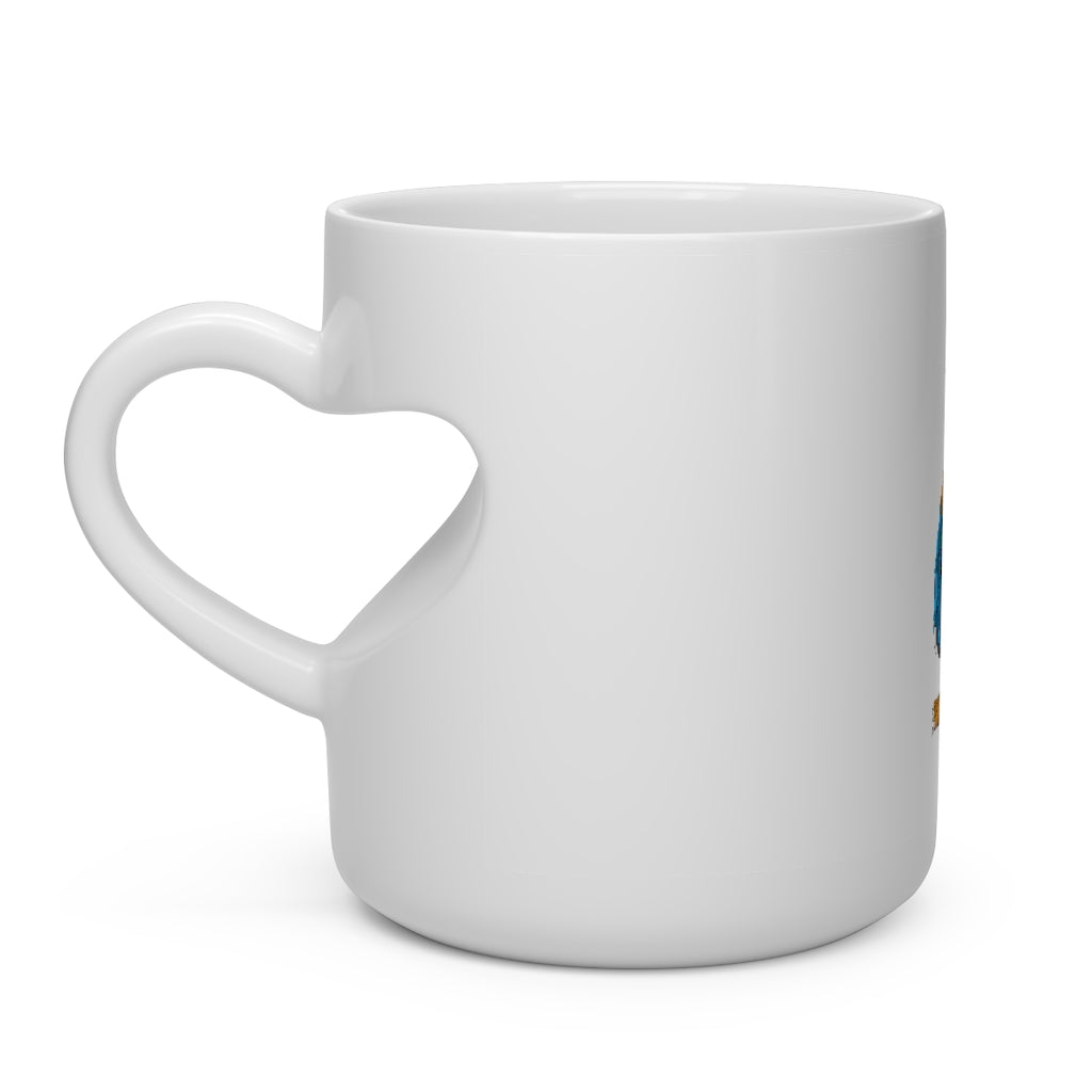 Empress Heart Shape Mug in white ceramic with a heart-shaped handle, perfect for hot beverages.