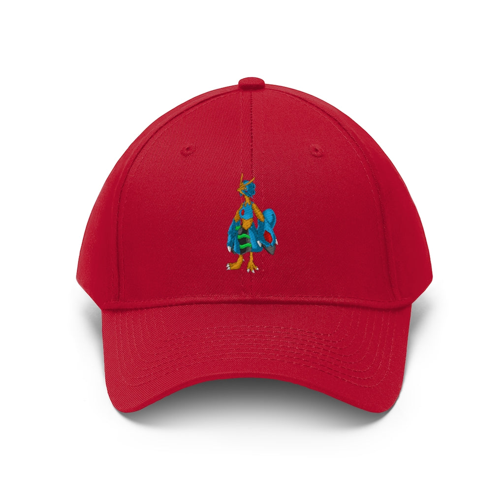 Empress Unisex Twill Hat in various colors, showcasing its 6-panel design and adjustable Velcro closure.