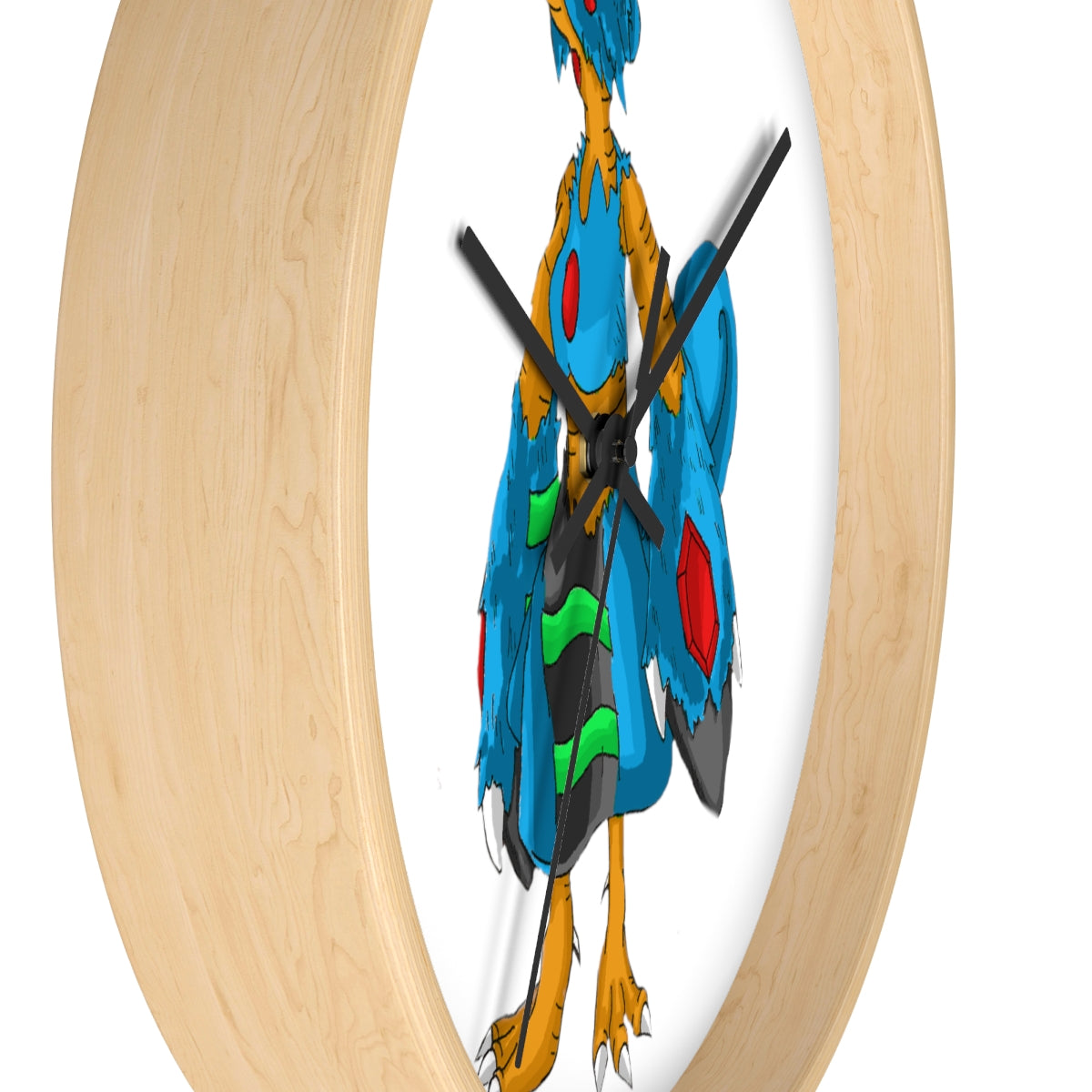 Empress Wall Clock featuring a wooden frame and plexiglass face, designed for indoor use with a silent mechanism.