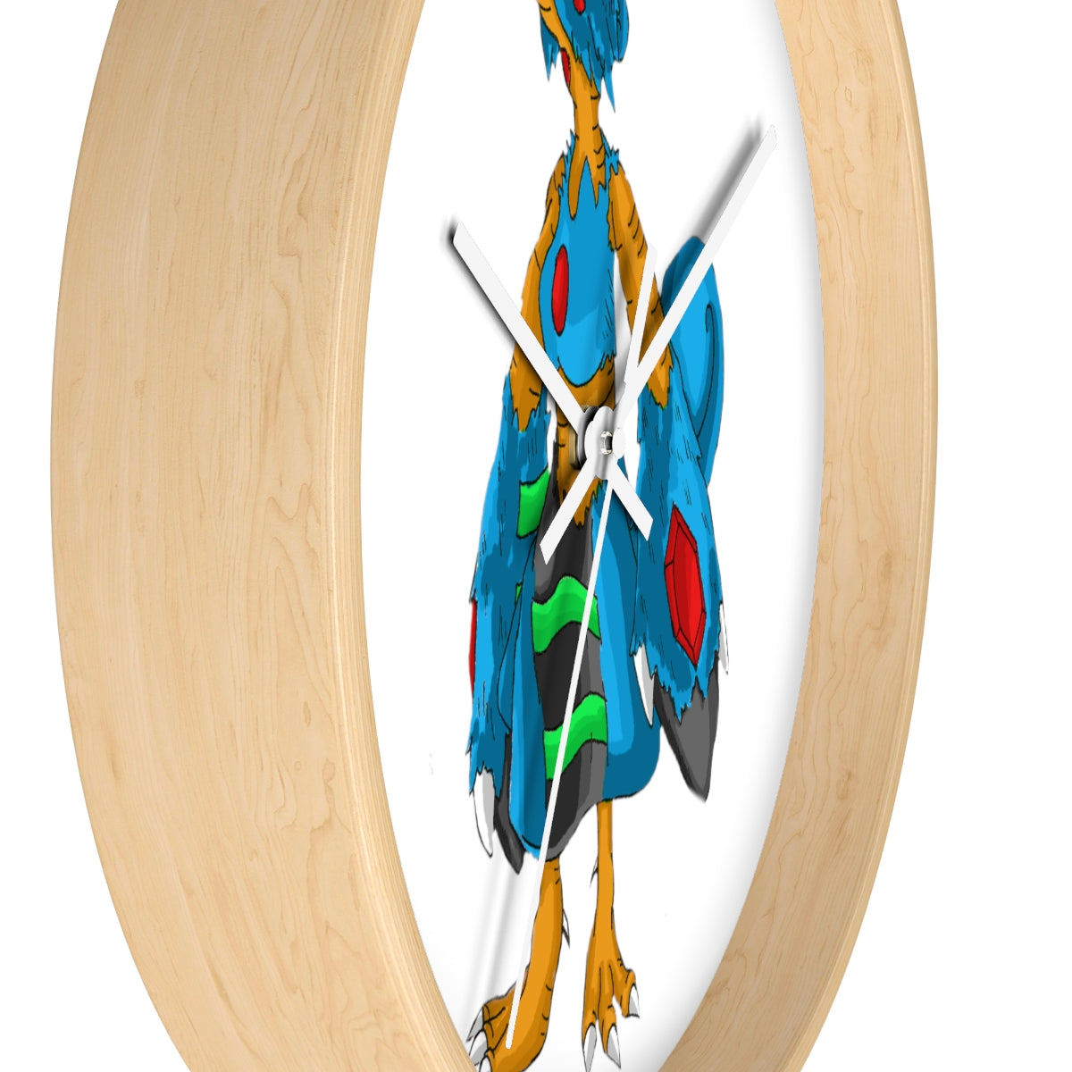 Empress Wall Clock featuring a wooden frame and plexiglass face, designed for indoor use with a silent mechanism.