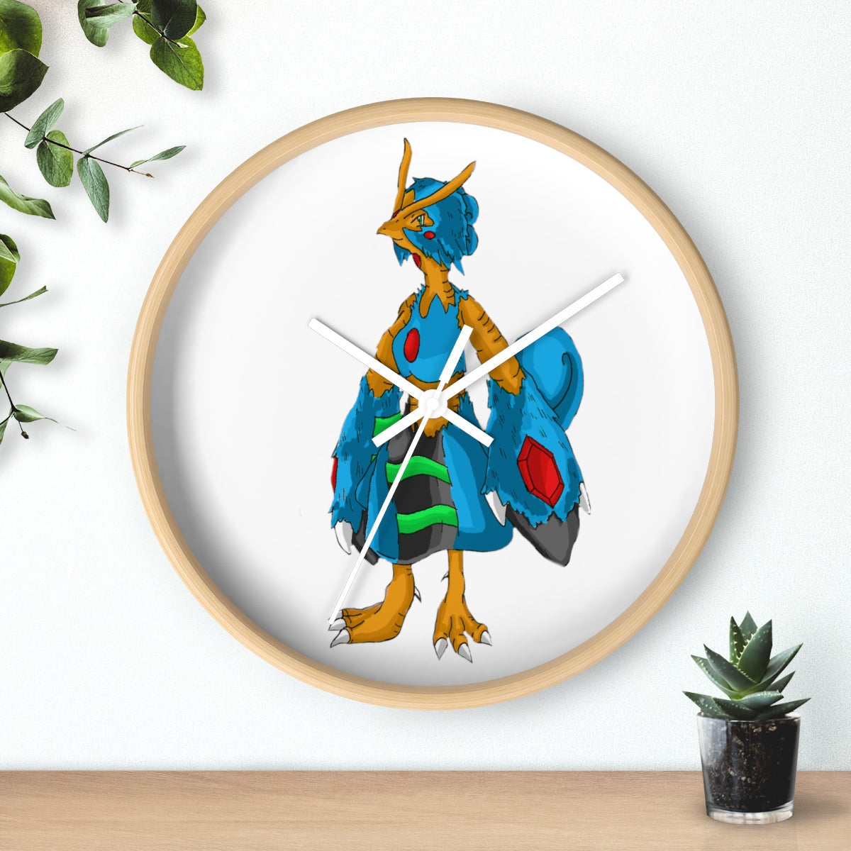 Empress Wall Clock featuring a wooden frame and plexiglass face, designed for indoor use with a silent mechanism.