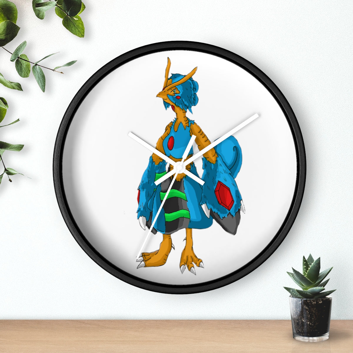 Empress Wall Clock featuring a wooden frame and plexiglass face, designed for indoor use with a silent mechanism.