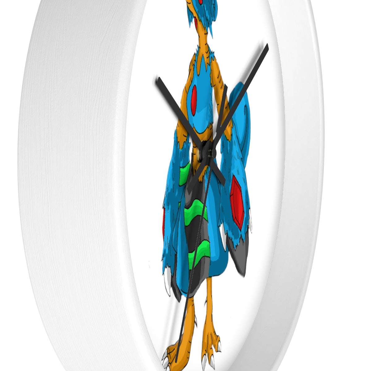 Empress Wall Clock featuring a wooden frame and plexiglass face, designed for indoor use with a silent mechanism.